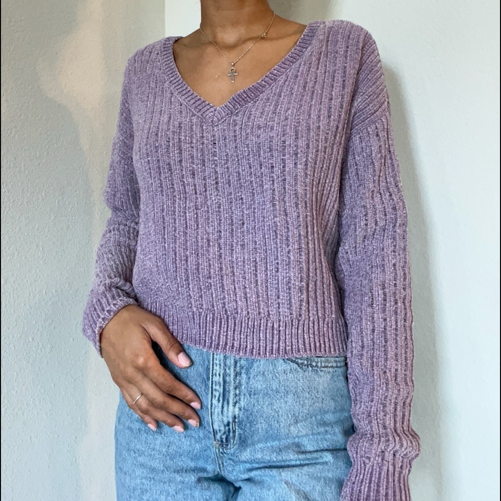 Velvet Lavender Knit Sweater